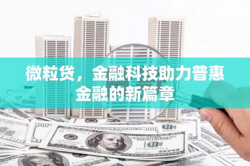嘉黎微粒贷，金融科技助力普惠金融的新篇章