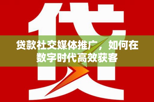 嘉黎贷款社交媒体推广，如何在数字时代高效获客