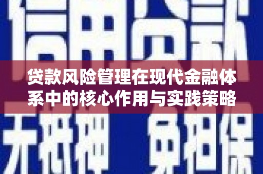 嘉黎贷款风险管理在现代金融体系中的核心作用与实践策略