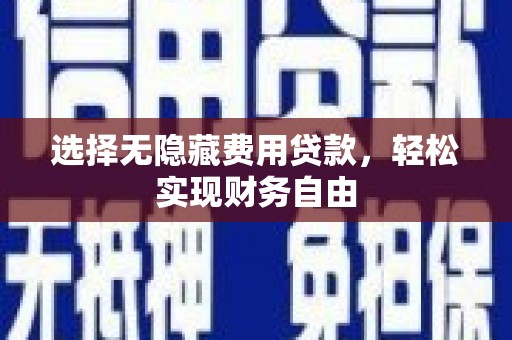 嘉黎选择无隐藏费用贷款，轻松实现财务自由
