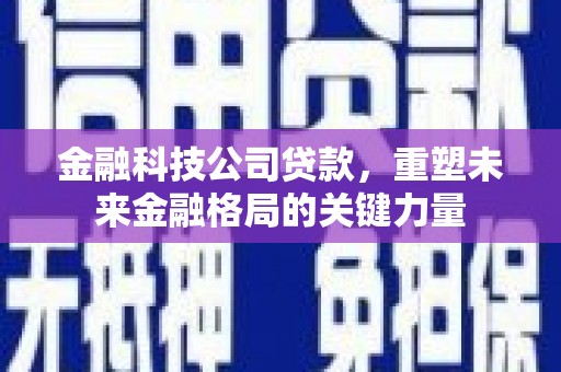 嘉黎金融科技公司贷款，重塑未来金融格局的关键力量