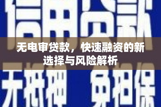 嘉黎无电审贷款，快速融资的新选择与风险解析