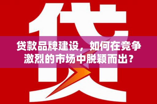 嘉黎贷款品牌建设，如何在竞争激烈的市场中脱颖而出？