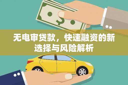 嘉黎无电审贷款，快速融资的新选择与风险解析
