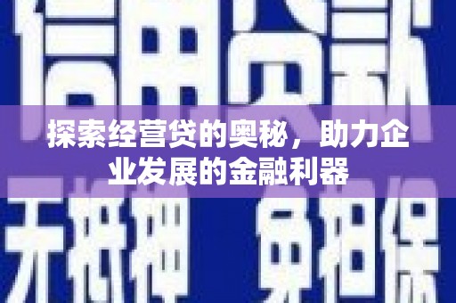 嘉黎探索经营贷的奥秘，助力企业发展的金融利器