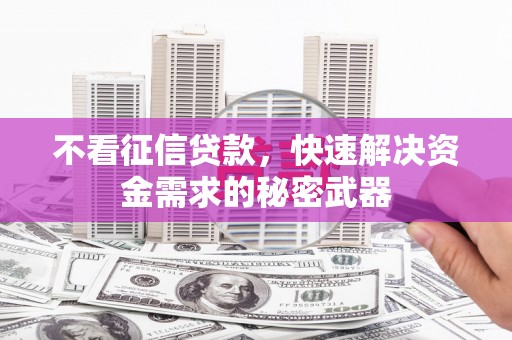 嘉黎不看征信贷款，快速解决资金需求的秘密武器