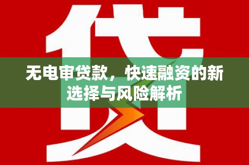 嘉黎无电审贷款，快速融资的新选择与风险解析