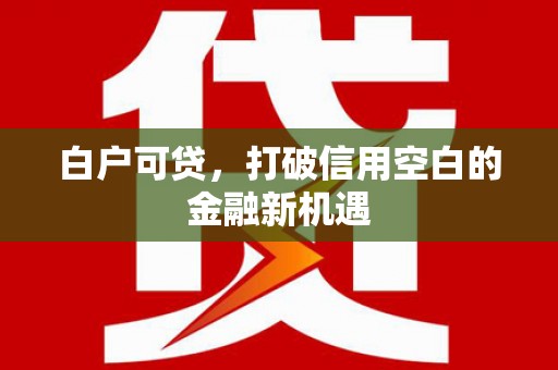 嘉黎白户可贷，打破信用空白的金融新机遇