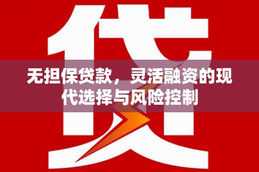 嘉黎无担保贷款，灵活融资的现代选择与风险控制