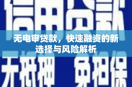 嘉黎无电审贷款，快速融资的新选择与风险解析