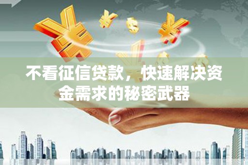 嘉黎不看征信贷款，快速解决资金需求的秘密武器
